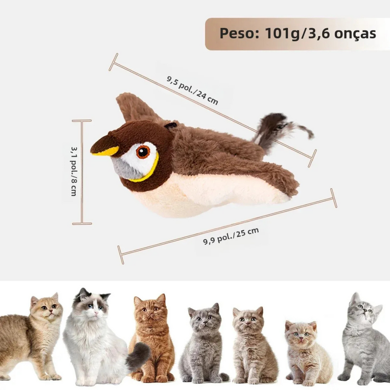 Pet Pássaro Brinquedo Interativo de Pelúcia que simula a caça - Deixe seu pet feliz e ativo, mesmo quando você estiver fora! 🐶😺