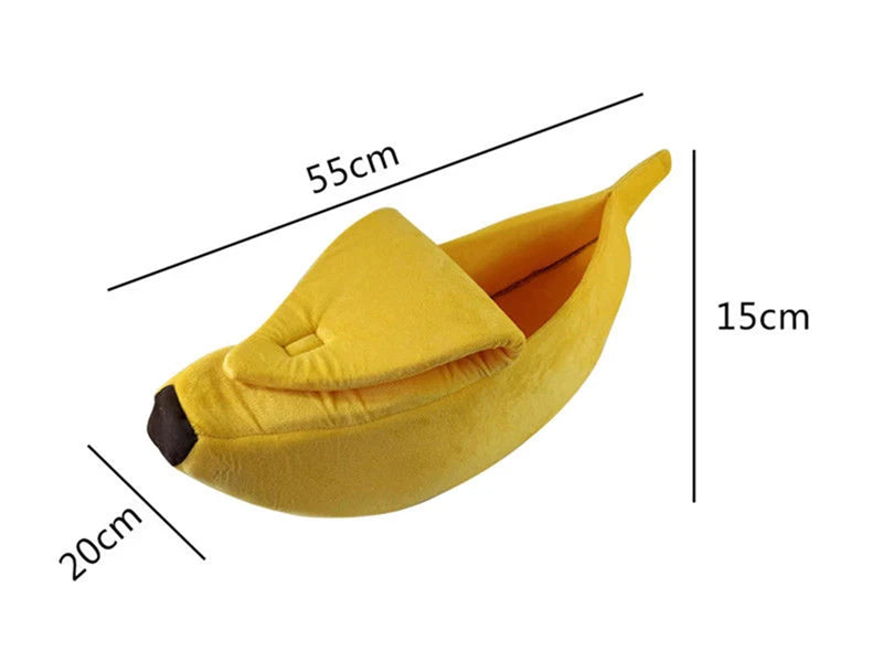 Cama temática banana da Bem Pets - o ninho mais divertido e aconchegante do seu melhor amigo!