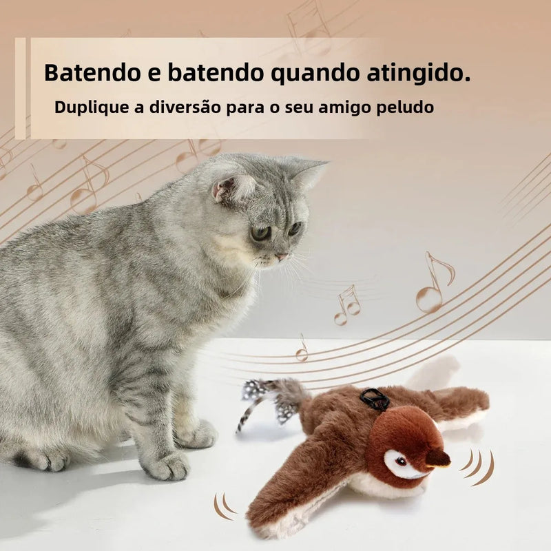 Pet Pássaro Brinquedo Interativo de Pelúcia que simula a caça - Deixe seu pet feliz e ativo, mesmo quando você estiver fora! 🐶😺