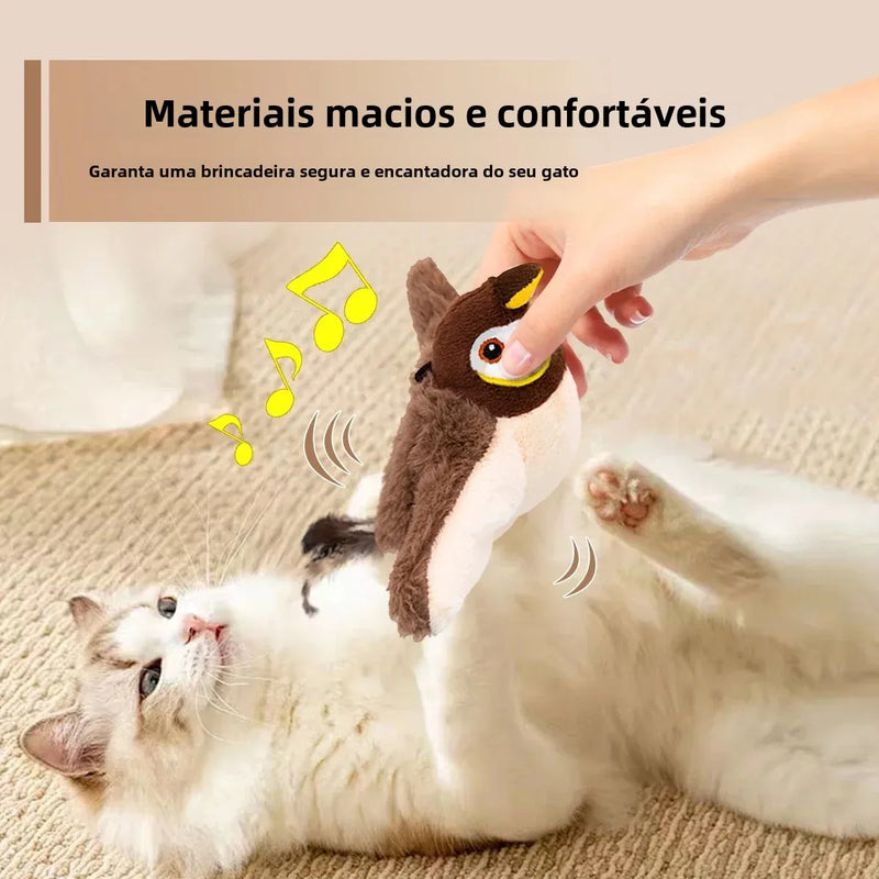 Pet Pássaro Brinquedo Interativo de Pelúcia que simula a caça - Deixe seu pet feliz e ativo, mesmo quando você estiver fora! 🐶😺