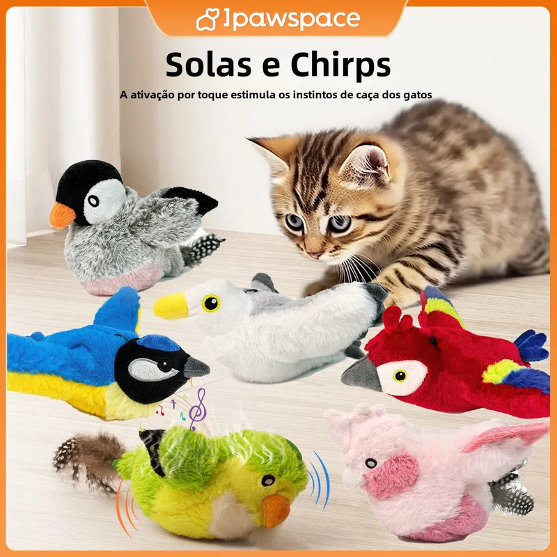 Pet Pássaro Brinquedo Interativo de Pelúcia que simula a caça - Deixe seu pet feliz e ativo, mesmo quando você estiver fora! 🐶😺