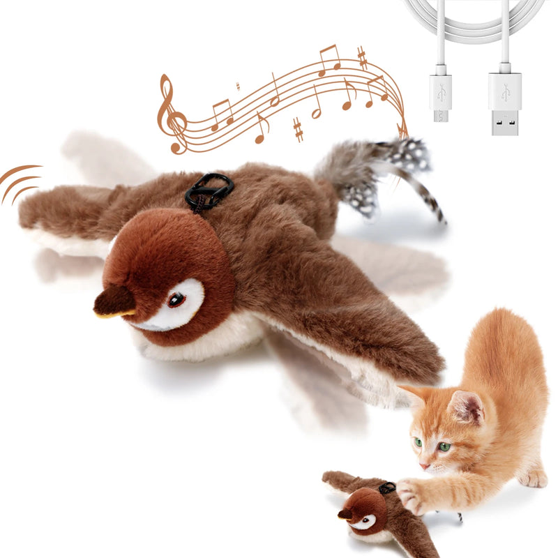 Pet Pássaro Brinquedo Interativo de Pelúcia que simula a caça - Deixe seu pet feliz e ativo, mesmo quando você estiver fora! 🐶😺