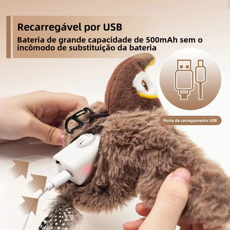 Pet Pássaro Brinquedo Interativo de Pelúcia que simula a caça - Deixe seu pet feliz e ativo, mesmo quando você estiver fora! 🐶😺