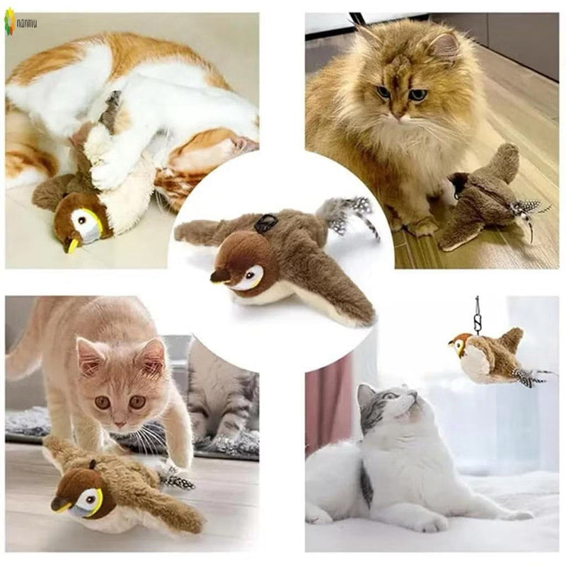 Pet Pássaro Brinquedo Interativo de Pelúcia que simula a caça - Deixe seu pet feliz e ativo, mesmo quando você estiver fora! 🐶😺